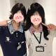 衣然呈品假兩件可愛(ài)夏季短袖t恤女2026新款學(xué)院風(fēng)情侶POLO衫寬松半袖體恤 灰色 M 【建議80-100斤】