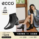 愛(ài)步（ECCO）職場(chǎng)優(yōu)雅高端小羊皮方頭高跟時(shí)裝女靴 型塑290983 黑色37