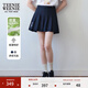 Teenie Weenie小熊女裝簡(jiǎn)約夏季高腰百褶裙學(xué)院風(fēng)休閑短裙半身裙女 藏青色 XS (155)