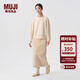 MUJI女式  羊絨混紡 圓領(lǐng)毛衣 女款冬季 針織衫打底衫女裝  BAH91C4A 米白色 L (165/88A)