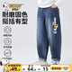 史努比男童褲子春季中大童男孩帥氣百搭長(cháng)褲2026新款春秋水洗兒童牛仔褲 深藍 墨鏡努比X 140
