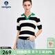Navigare意大利小帆船撞色翻領(lǐng)短袖T恤女裝25夏季新款時(shí)尚條紋針織體恤衫 黑白條紋 L