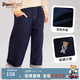 PawinPaw卡通小熊童裝春季男童卡通可翻邊牛仔長(cháng)褲時(shí)尚 D/Indigo深牛仔藍色/57 120 cm
