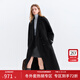 范思藍恩綠色休閑通勤西裝式大衣女2025冬季新款雙面呢子外套4183 深灰色 XS