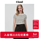 ELAND衣戀一字領(lǐng)條紋毛衣女純棉收腰顯瘦短袖針織衫T恤夏新款 象牙白/白色(39)Ivory S 160