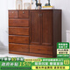 歪脖樹(shù)（WAIBOSHU） 歪脖樹(shù)  實(shí)木斗柜現代簡(jiǎn)約儲物柜臥室抽屜柜客廳收納柜子斗櫥 板栗色兩門(mén)七斗加鎖