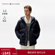 Tommy Hilfiger【加厚保暖】秋冬男裝防水撞色門(mén)襟大口袋連帽羽絨服外套
