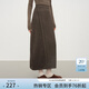 范思藍恩含羊毛呢子加厚花瓣長(cháng)裙女2025秋冬新款通勤半身裙子4486 咖色 S
