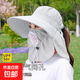 春夏泡泡紗采茶大帽檐防曬帽棉麻女士時(shí)尚休閑太陽(yáng)帽遮陽(yáng)披肩帽女 灰色 防曬透氣