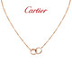 卡地亞（Cartier）LOVE系列 18K玫瑰金色鑲鉆雙環(huán)女款項鏈 B7013900 新年禮物