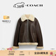 蔻馳（COACH）【禮物】新品女士AVIATOR羊毛皮夾克休閑外套輕奢 山核桃木色 M