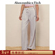 Abercrombie & Fitch【顯瘦百搭闊腿】小麋鹿圖案毛圈布運動(dòng)衛褲25秋冬女裝147-5117 銀灰色 XS (160/66A) 尺碼偏大，建議小一碼