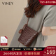 viney手機包包女包品牌斜挎包輕奢單肩包生日新年禮物送女友老婆 【酒咖色】高檔實(shí)用編織包 百搭時(shí)尚休閑小眾洋氣水桶包