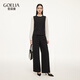 歌莉婭四面彈套裝女2026新款春季淡人高知穿搭獨特兩件套1F2LAB0Y0 00B黑色 S