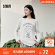 森馬（Semir）長(cháng)袖T恤女秋季oversize印花蝴蝶結2025少女感套頭衫10A525101006