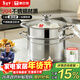 康巴赫蒸鍋304不銹鋼大容量湯鍋多功能蒸煮鍋具22cm復底燃氣電磁爐通用