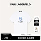 Karl Lagerfeld卡爾拉格斐老佛爺男裝夏季輕奢棉質(zhì)時(shí)尚印花短袖T恤男士休閑上衣 白色 S (46)