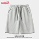 班尼路（Baleno）短褲男夏季重磅純棉休閑百搭男士五分褲外穿寬松大碼運動(dòng)透氣中褲
