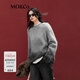 MO&Co.毛衣含馬海毛漸變一體定織設計感慵懶風(fēng)軟糯針織衫摩安珂 深花灰色 M 165