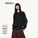 MO&Co.衛衣2025秋新品棉質(zhì)美式鉆飾懷舊洗水落肩輕搖滾風(fēng)MBE3SWST01 深灰色 建議和客服確認尺碼哦 S /160 建議和客服確認尺碼哦