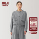 MUJI 女式 彈力起毛 開(kāi)衫式夾克 女外套冬季款 長(cháng)袖 女裝 BD0YSC4A 灰色 XL (165/92A)
