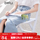 百圖betu女裝夏季新款半身裙淺色高腰A型開(kāi)叉牛仔半身裙女2404T70 淺蘭 M