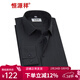 恒源祥長(cháng)袖襯衫男士春秋季商務(wù)休閑正裝上班職業(yè)裝寬松純色工裝黑白襯衣 黑色C13X71  43 （190/104A）