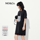 MO&Co.連衣裙夏接觸瞬間涼感棉質(zhì)短袖印花T恤裙MBE2DRST09 深鷗灰色 XS 155