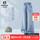 小豬班納（PEPCO）女童時(shí)尚牛仔褲2026新款春季兒童百搭休閑長(cháng)褲女孩獨特褲子 【星星刺繡牛仔直筒褲】XZZK淺藍 150 推薦【68-80斤】