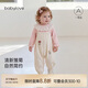 babylove女寶寶背帶褲春秋季純棉紗布褲子嬰兒洋氣外出服休閑褲拾花日記