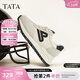 他她（TATA）小心甘復古阿甘鞋女輕便休閑運動(dòng)鞋子女透氣新款WPC07AM5 米白/灰/黑 37