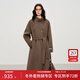 范思藍恩【徐若晗同款】鉆石立裁系列復古立領(lǐng)雙面呢大衣女秋冬羊毛呢外套 咖色 XS