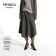 MO&Co.【C+系列】半身裙春高腰斜裁拼接航海系MBE1SKT034 灰白條色 L