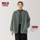 MUJI女式 長(cháng)毛抓絨 大衣 長(cháng)袖冬季款 羊羔絨外套外衣 女裝 BB2QPA4A 淺綠色 XL (165/92A)