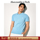 Abercrombie & Fitch【經(jīng)典POLO】小麋鹿圖案男裝25夏季美式通勤短袖T恤 天藍色 L (180/108A)