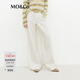 MO&Co.牛仔褲2026春新品白色低腰寬松長(cháng)直筒A字闊腿拖地長(cháng)褲M(mǎn)BF1JENT14 牛仔白色 XS 25