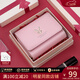 viney新款短款牛皮拉鏈錢(qián)包女多功能女士小錢(qián)包多卡位皮夾生日禮物 粉紅色 高級感送女友老婆