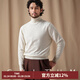 CULTUM【多色可選】秋冬厚款山羊絨混紡高領(lǐng)毛衣男長(cháng)袖套頭打底針織衫 米白 XL