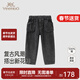 英氏（YEEHOO）【商場(chǎng)同款】?jì)和澴铀募灸型瘡凸排Ｗ醒澕兠拗写笸袑氶L(cháng)褲 黑牛仔 120 cm