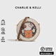 CHARLIE&KELLI CK品牌包包女款2026新款生日禮物女小圓餅包可愛(ài)少女單肩斜挎包 米白色【三八女神節女生禮物送媽媽】