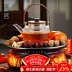 高茗（gaoming）2025新款仿真焰火圍爐煮茶器全套高端大氣電陶爐煮茶壺帶烤網(wǎng)套裝 素影壺+篝火爐