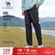 駱駝（CAMEL）休閑直筒褲男戶(hù)外防潑水梭織運動(dòng)褲 J15CA6L6014 幻影黑 XXL
