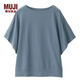 MUJI MUJI 女式 莫代爾棉 寬版蝙蝠袖T恤 煙熏藍色 M-L
