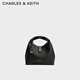 CHARLES&KEITH簡(jiǎn)約手提包菜籃子包斜挎包生日禮物送女友CK2-10701618 Black黑色 M