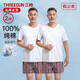 三槍中老年T恤男士夏100%純棉彈力白色圓領(lǐng)短袖爸爸全棉打底衫老頭衫 天際白+天際白(均為100%棉) 2XL (180/100)