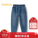 巴拉巴拉童裝男童牛仔褲長(cháng)褲中小童褲子秋冬加絨24108109