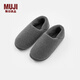 MUJI男女通用 柔軟 可水洗室內外鞋 拖鞋秋冬季男鞋女鞋 包跟保暖 炭灰色 240mm M/38碼(2.0)