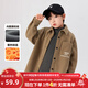 左西男童襯衫加絨兒童燈芯絨外套加厚2025新款男孩童裝冬保暖上衣 卡其色 加厚 150 建議身高150cm左右