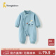 童泰（TONGTAI）嬰兒連體衣春秋季寶寶衣服兒童休閑外出厚款哈衣?lián)u粒絨爬服 藍色 73cm