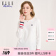 ELLE ACTIVE 純棉柔軟舒適長(cháng)袖T恤女裝初秋時(shí)尚氣質(zhì)袖口撞色百搭圓領(lǐng)打底衫女 白色【建議拍大一碼】 XL